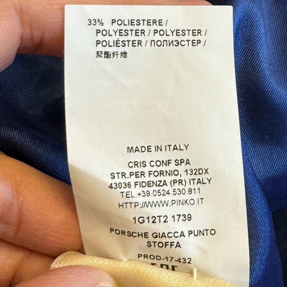 PINKO Made in Italy Blue Jacket Blazer Luxury Designer Size 38 / US 2 - Picture 15 of 16